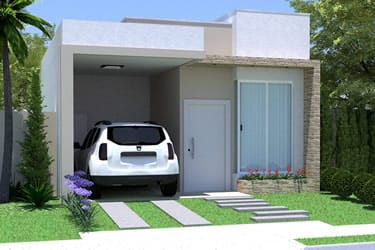 Modelo de casa simples com garagem